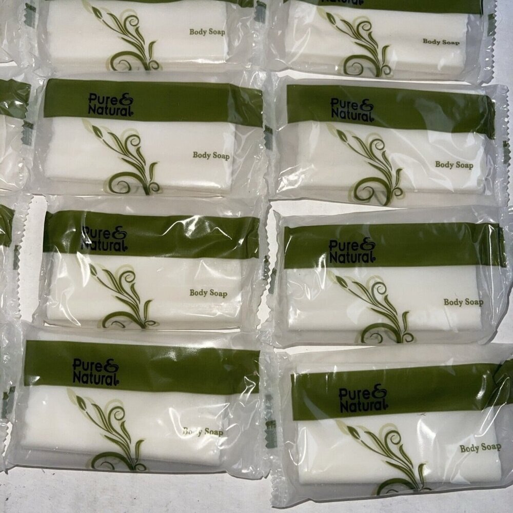 Pure‎ and Natural Body Soap Mini Travel Size Individual Wrap 12 Pieces